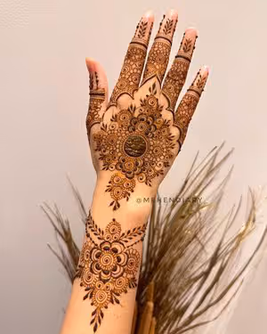 Bridal Ring Pattern mehndi design for arm — radiant henna pattern