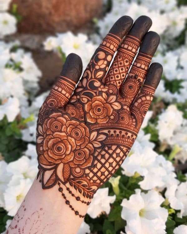 Arabic Ring Pattern mehndi design for finger — delicate henna pattern
