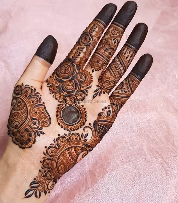 Back Hand Dotwork mehndi design for arm — exquisite henna pattern