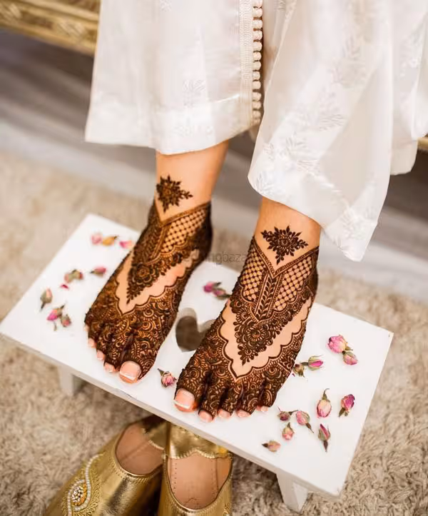 Full Hand Net Pattern mehndi design for arm — bold henna pattern