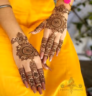 Indian Net Pattern mehndi design for full hand — exquisite henna pattern