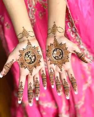 Finger Net Pattern mehndi design for front hand — alluring henna pattern