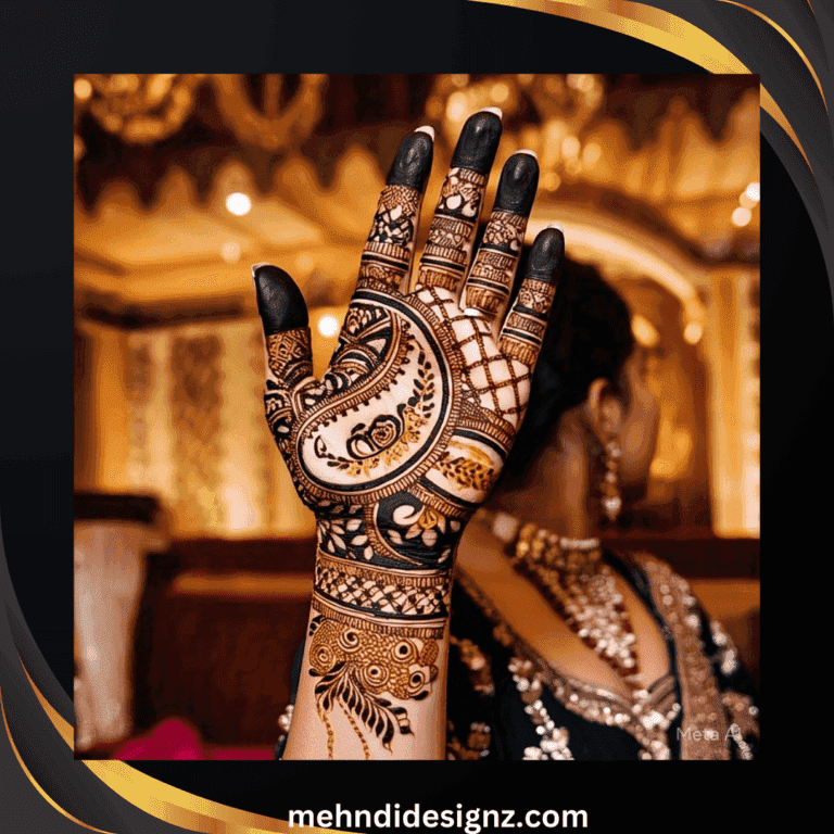 Front Hand Wave Pattern mehndi design for arm — captivating henna pattern