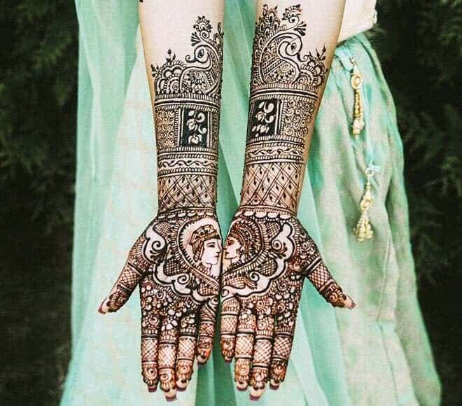 Floral Teardrop Cascade mehndi design for back hand — detailed henna pattern