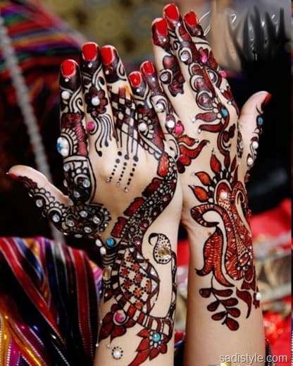 Foot Net Pattern mehndi design for back hand — bold henna pattern