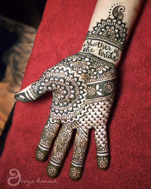 Back Hand Dotwork mehndi design for front hand — captivating henna pattern