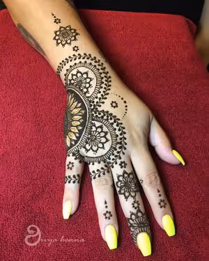 Geometric Wave Pattern mehndi design for finger — alluring henna pattern