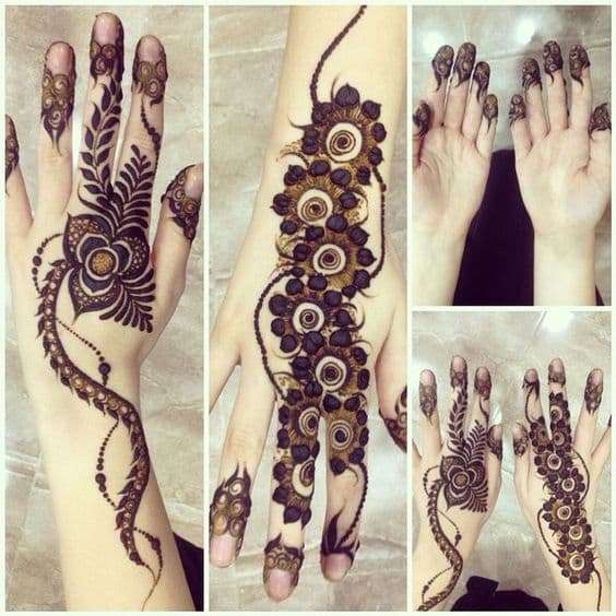 Indian Lotus Pattern mehndi design for back hand — striking henna pattern