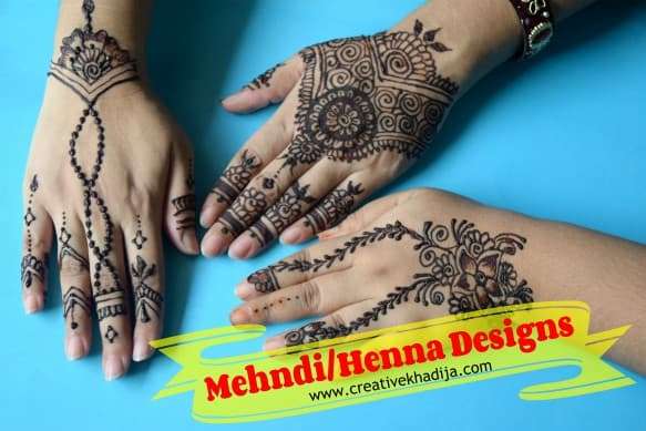 African Bracelet Cuff mehndi design for full hand — bold henna pattern