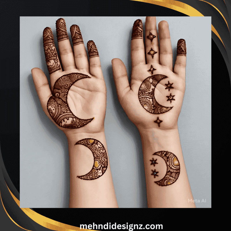 Simple Ring Pattern mehndi design for front hand — graceful henna pattern