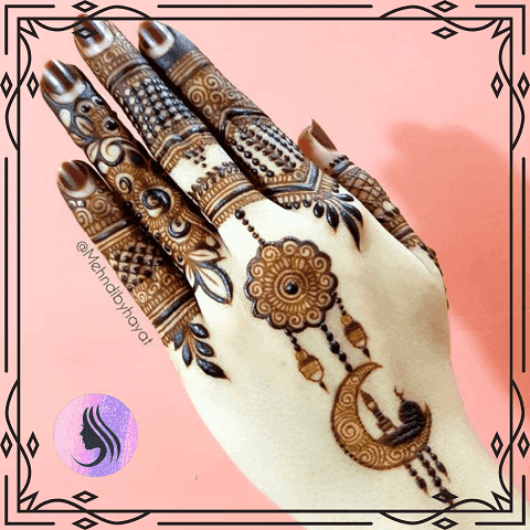 Geometric Net Pattern mehndi design for arm — exquisite henna pattern