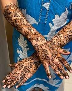 Modern Bracelet Cuff mehndi design for arm — striking henna pattern