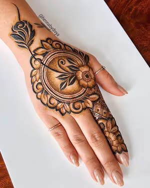 Indian Ring Pattern mehndi design for finger — bold henna pattern